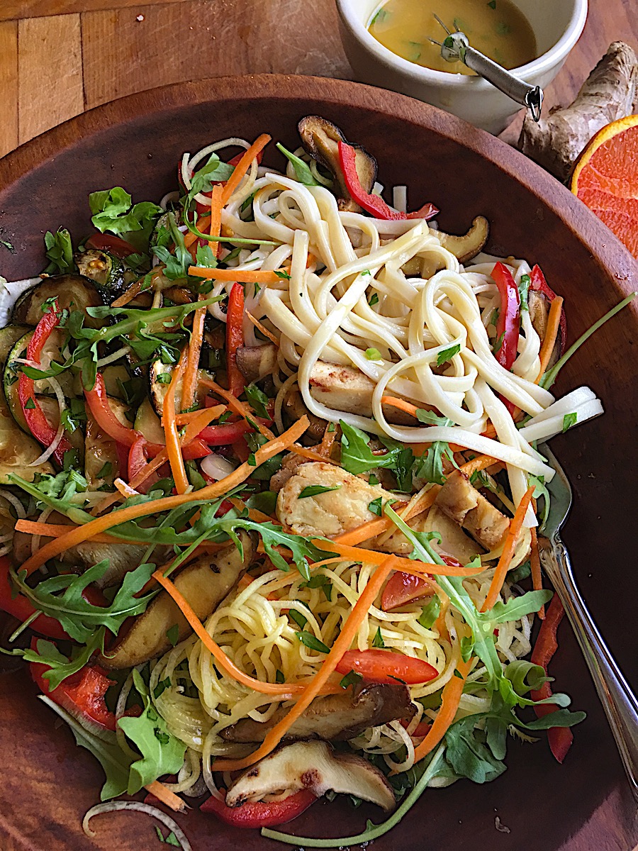 Asian Chicken Salad with Udon Noodles