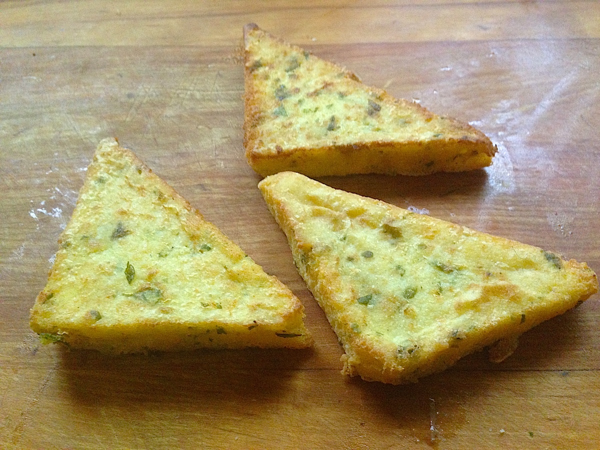 Pan Fried Polenta with Sautéed Mushroom Chef Silvia